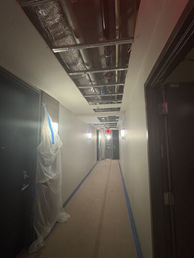 Drywall dust and loud drilling noise is part of daily life at The Bowie in Austin.